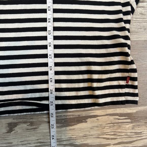 Vintage Levi’s Striped Long Sleeve Tee Rainbow Logo Embroidery Large Black 90s - Picture 7 of 7